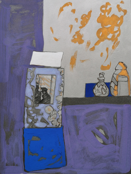 heure bleue - variation 3 - gouache et encre pigmentée 